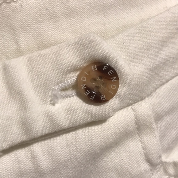 White Fendi High Rise Waisted Pants - Picture 3 of 8